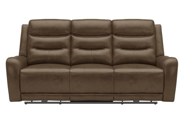 Bryant Brown Leather Dual Power Reclining Sofa