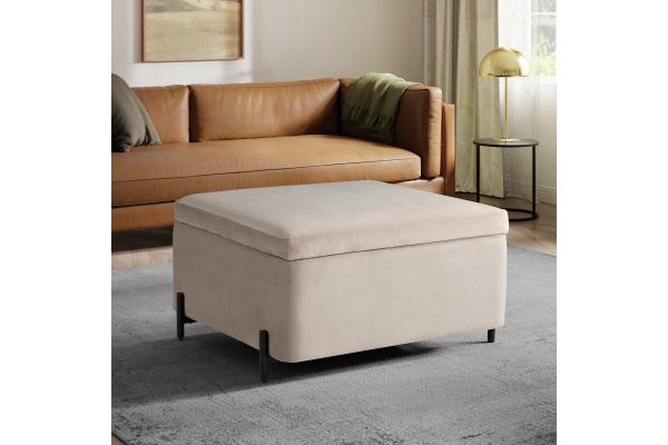 Kiley Large Storage Ottoman - Taupe