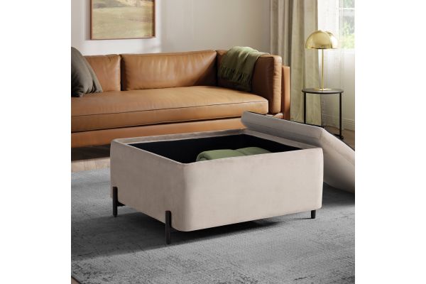 Kiley Large Storage Ottoman - Taupe