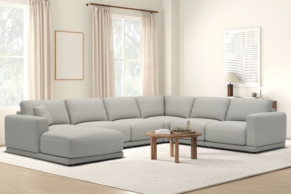 Cove Flax 5-Piece Sectional with Left Arm Facing Chaise by Floyd Home