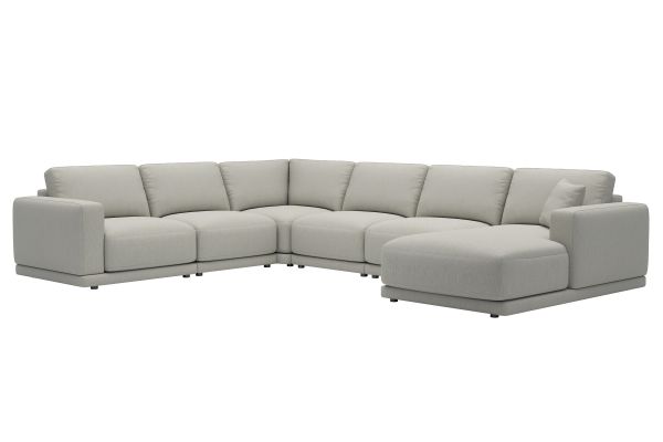 Cove Flax 5-Piece Sectional with Right Arm Facing Chaise by Floyd Home