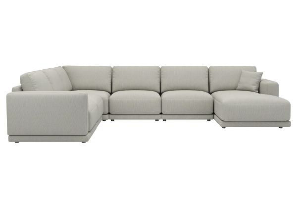 Cove Flax 5-Piece Sectional with Right Arm Facing Chaise by Floyd Home