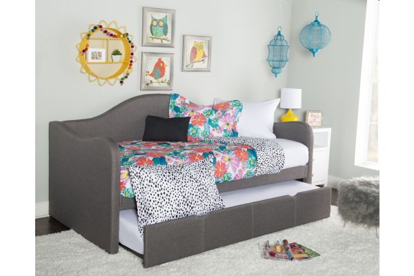 Linon Upholstered Grey Day Bed