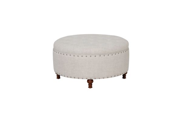 Bella Natural Round Storage Ottoman