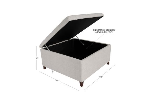 Bella Natural Square Storage Ottoman