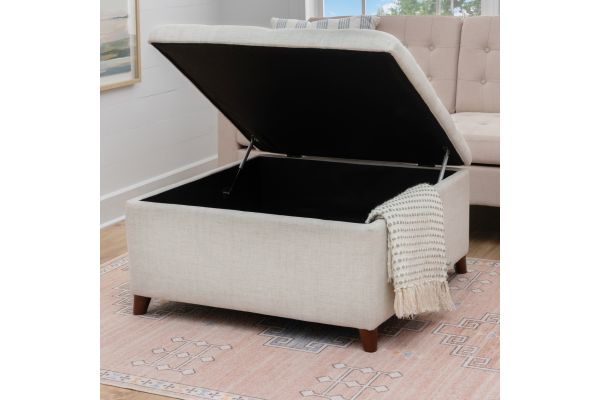 Bella Natural Square Storage Ottoman