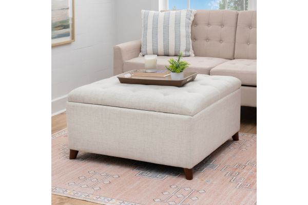 Bella Natural Square Storage Ottoman