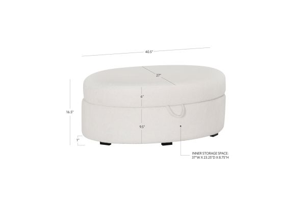 Suni Oval Natural Storage Ottoman