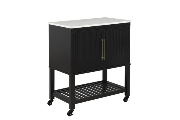 Poppy Black Kitchen Cart