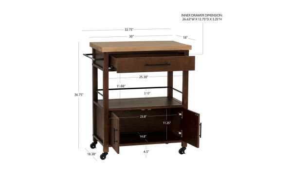 Fino Brown Kitchen Cart