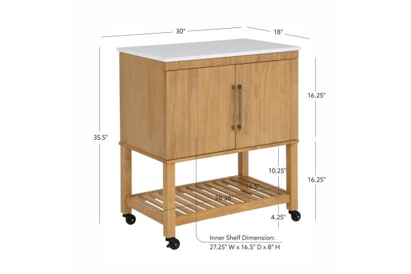 Poppy Natural Kitchen Cart