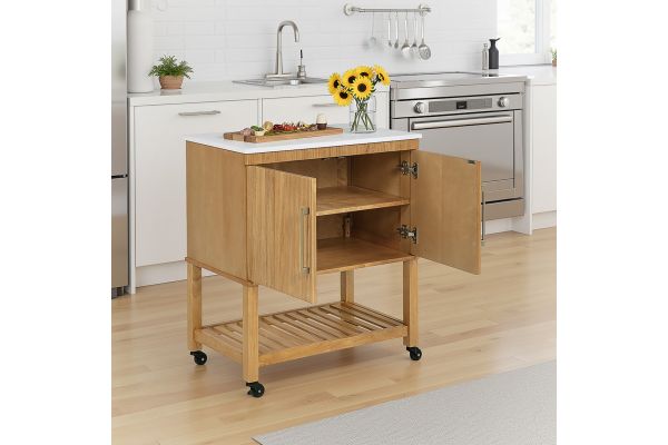 Poppy Natural Kitchen Cart