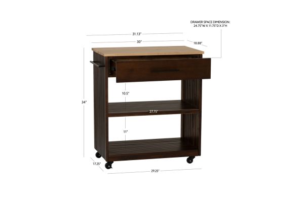 Giovanna Brown Kitchen Cart