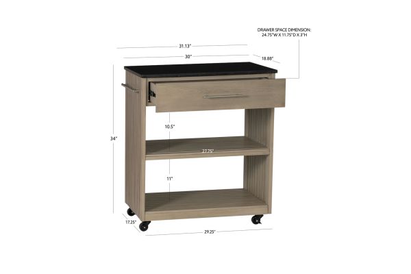 Giovanna Grey Kitchen Cart
