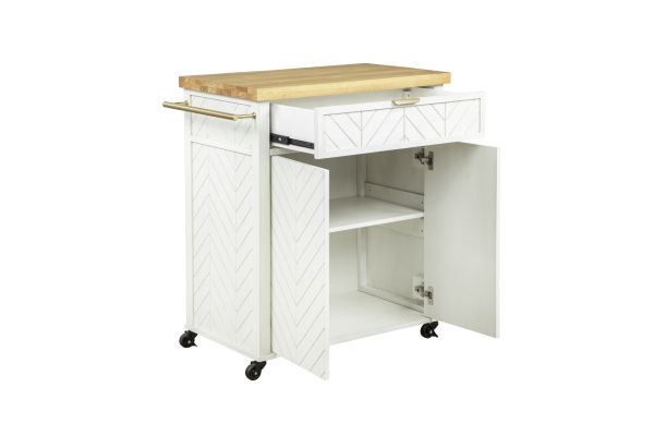 Lia White Kitchen Cart