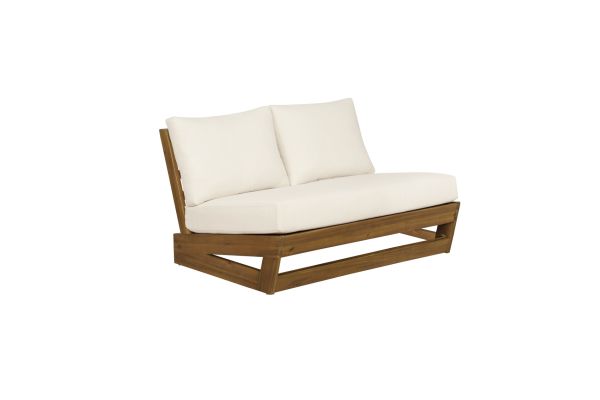 Bluffton Natural Wood and White Bench