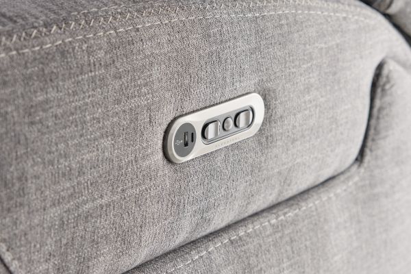 Summit Grey Dual Power Reclining Sofa