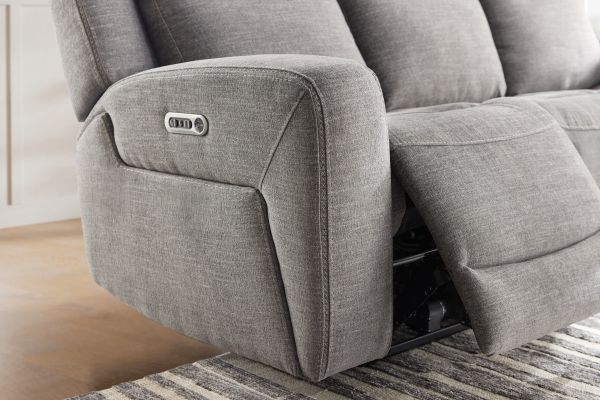 Summit Grey Dual Power Reclining Console Loveseat