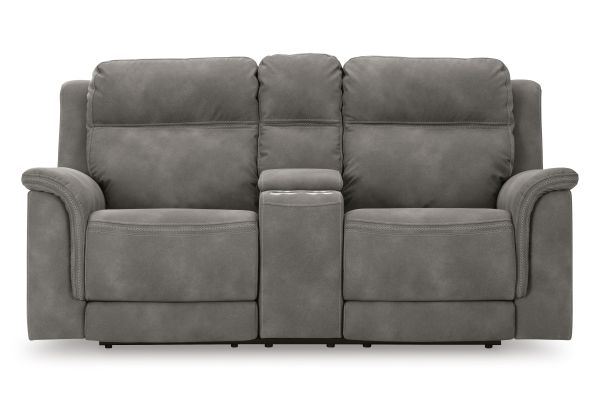 Next-Gen DuraPella Slate Power Reclining Loveseat with Console