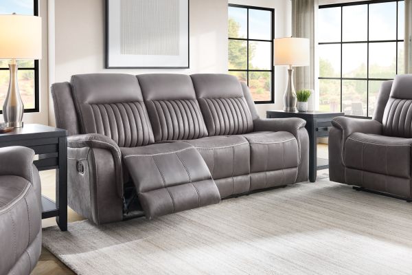 Tyson Grey Reclining Console Loveseat