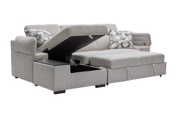 Lounge 2-Piece Sleeper Sectional with Left Arm Facing Storage Chaise