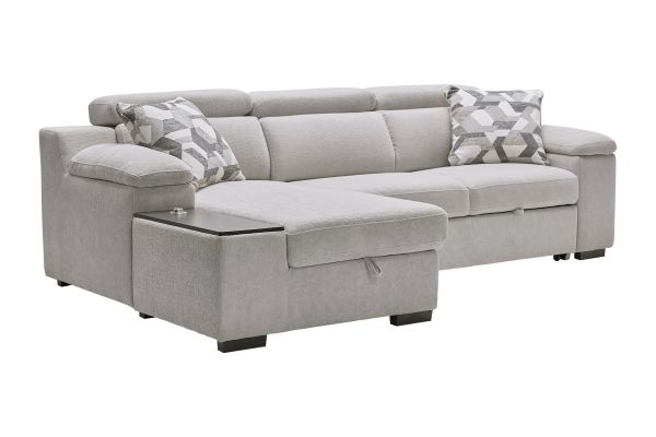 Lounge 2-Piece Sleeper Sectional with Left Arm Facing Storage Chaise