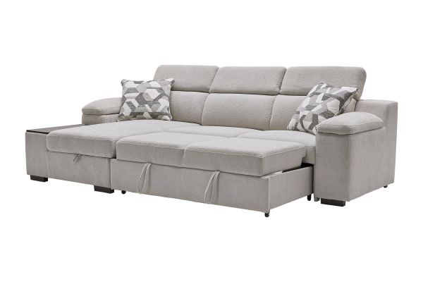 Lounge 2-Piece Sleeper Sectional with Left Arm Facing Storage Chaise