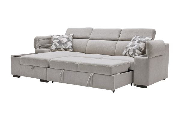 Lounge 2-Piece Sleeper Sectional with Left Arm Facing Storage Chaise