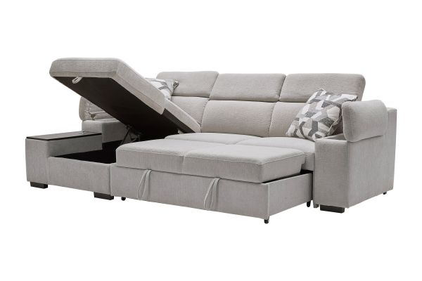 Lounge 2-Piece Sleeper Sectional with Left Arm Facing Storage Chaise