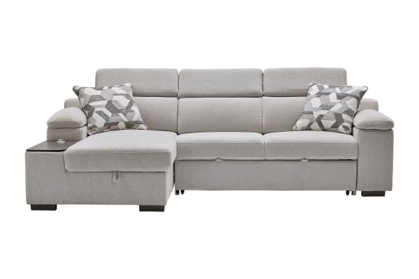 Lounge 2-Piece Sleeper Sectional with Left Arm Facing Storage Chaise