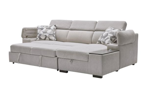 Lounge 2-Piece Sleeper Sectional with Right Arm Facing Storage Chaise