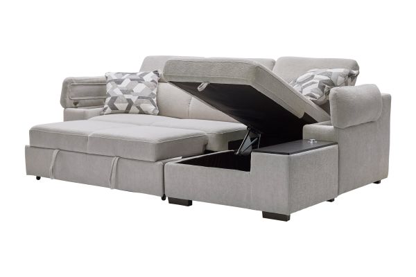 Lounge 2-Piece Sleeper Sectional with Right Arm Facing Storage Chaise