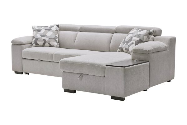 Lounge 2-Piece Sleeper Sectional with Right Arm Facing Storage Chaise
