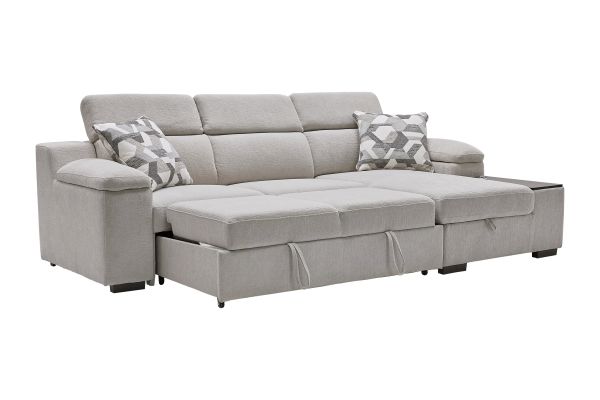 Lounge 2-Piece Sleeper Sectional with Right Arm Facing Storage Chaise