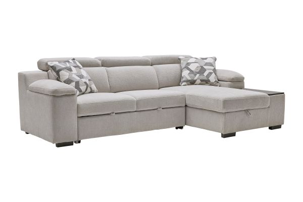 Lounge 2-Piece Sleeper Sectional with Right Arm Facing Storage Chaise