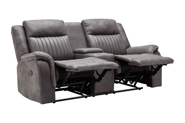 Tyson Grey Reclining Console Loveseat