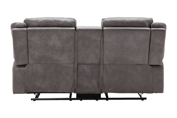 Tyson Grey Reclining Console Loveseat