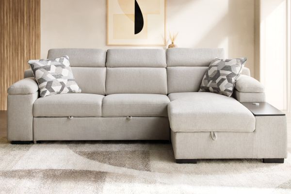 Lounge 2-Piece Sleeper Sectional with Right Arm Facing Storage Chaise