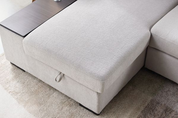 Lounge 2-Piece Sleeper Sectional with Left Arm Facing Storage Chaise