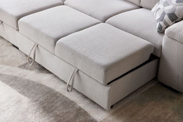 Lounge 2-Piece Sleeper Sectional with Left Arm Facing Storage Chaise