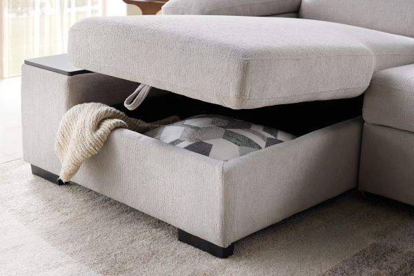 Lounge 2-Piece Sleeper Sectional with Left Arm Facing Storage Chaise