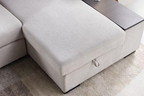 Lounge 2-Piece Sleeper Sectional with Right Arm Facing Storage Chaise