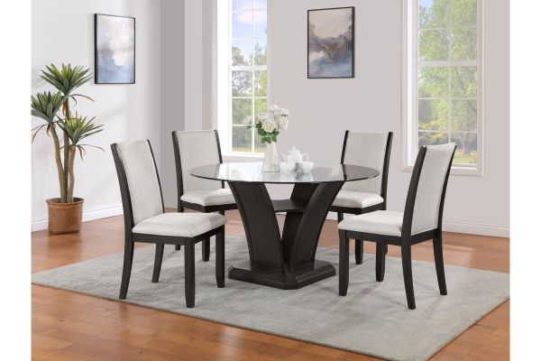 Dalina Glass Round Glass Dining Table