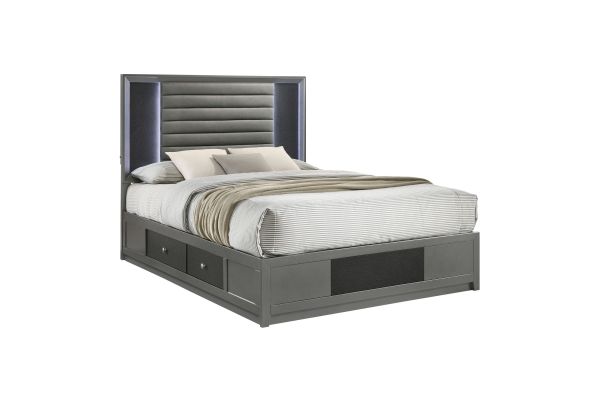 Nocturne Queen Platform Bed with Storage - Slate