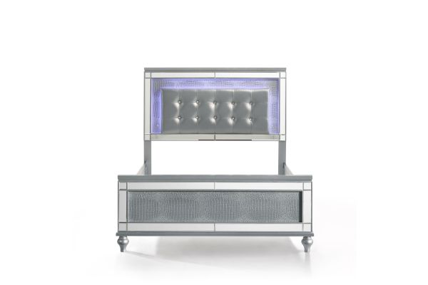 Valentino Full Panel Bed - Silver