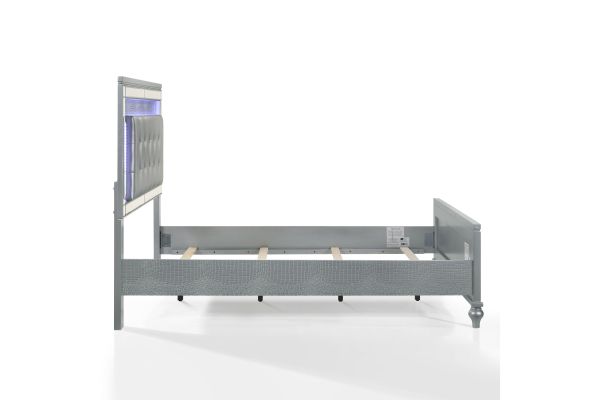 Valentino Full Panel Bed - Silver