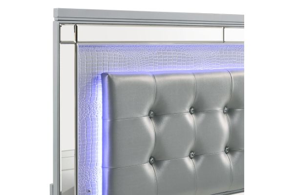 Valentino Full Panel Bed - Silver