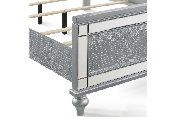 Valentino Full Panel Bed - Silver