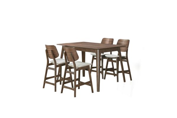 Oscar 5 Piece Counter Table Set - Walnut