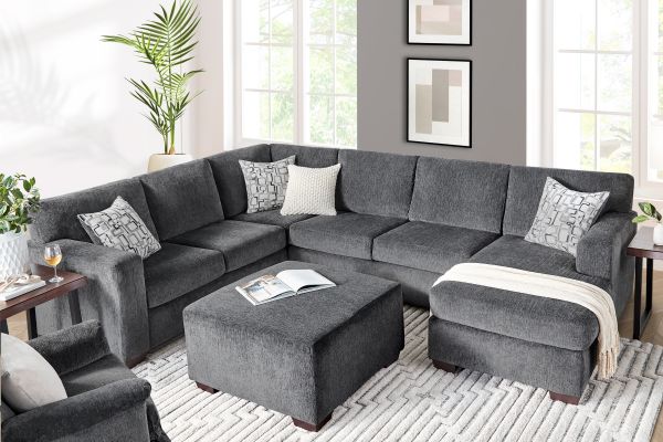 Presley Stone 2-Piece Sectional with Right Arm Facing Chaise